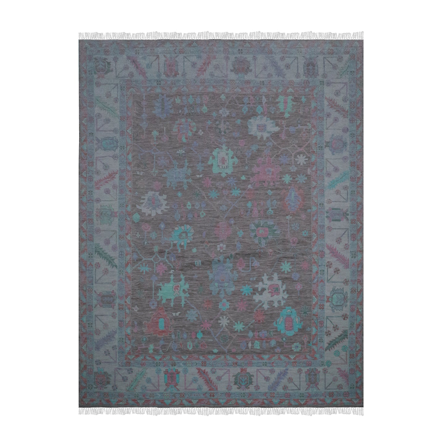 Hand Knotted Multicolor Wool Dining Room Rug