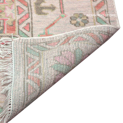 Oushak rug are clearly visible in this close-up.