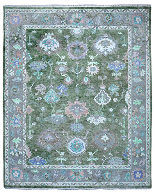 Handloom Green Home Decor Indian Wool Area Rug Z-45