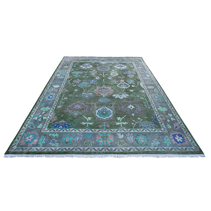 Handloom Green Home Decor Indian Wool Area Rug Z-45