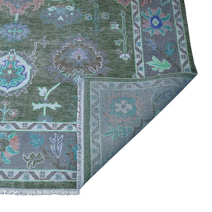 Handloom Green Home Decor Indian Wool Area Rug Z-45