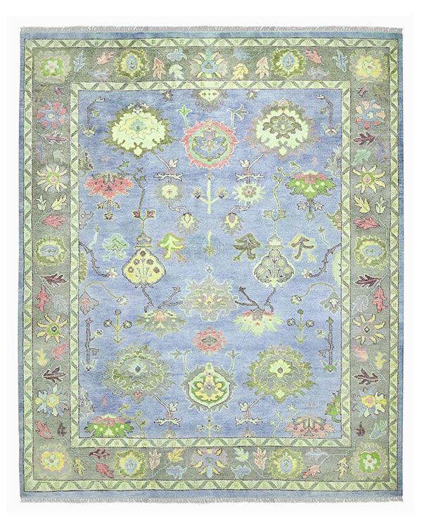 Eco Friendly Turquoise Farmhouse Handmade Wool Rug Z-48