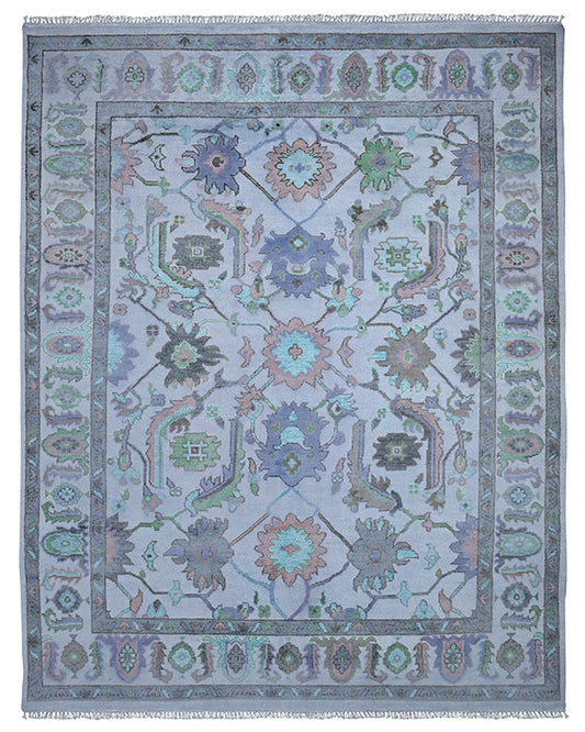 Eco Friendly Blue Farmhouse Handmade Wool Rugs Z-50