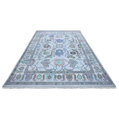 Eco Friendly Blue Farmhouse Handmade Wool Rugs Z-50