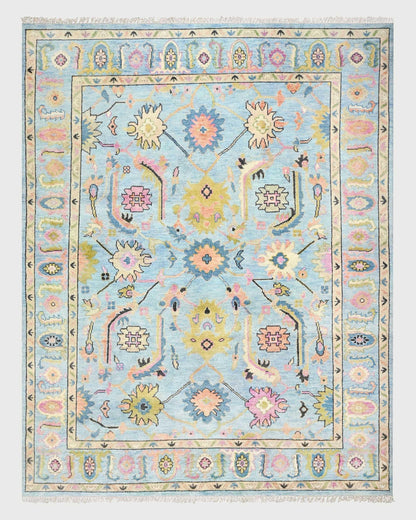 Eco Friendly Blue Farmhouse Handmade Wool Rugs Z-53