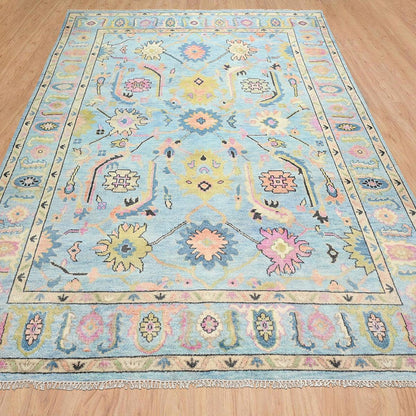 Eco Friendly Blue Farmhouse Handmade Wool Rugs Z-53