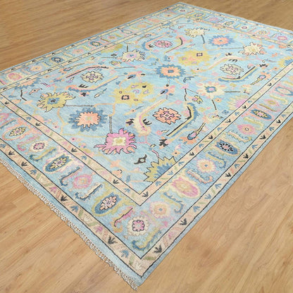 Eco Friendly Blue Farmhouse Handmade Wool Rugs Z-53