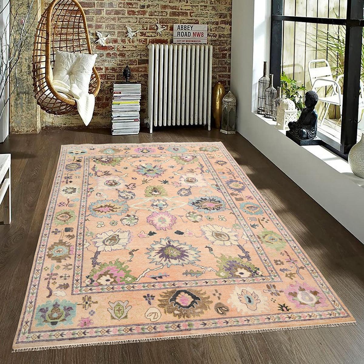 Eco Friendly Pink Farmhouse Handmade Wool Rugs Z-54