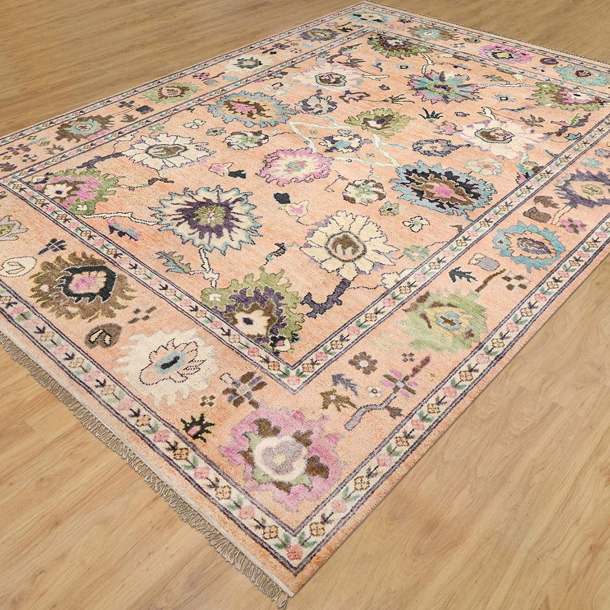 Eco Friendly Pink Farmhouse Handmade Wool Rugs Z-54