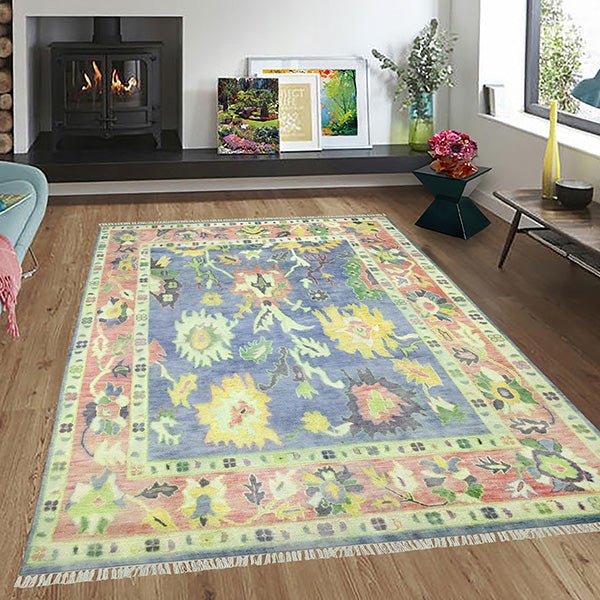 Eco Friendly Multicolor Farmhouse Handmade Wool Rug Z-56