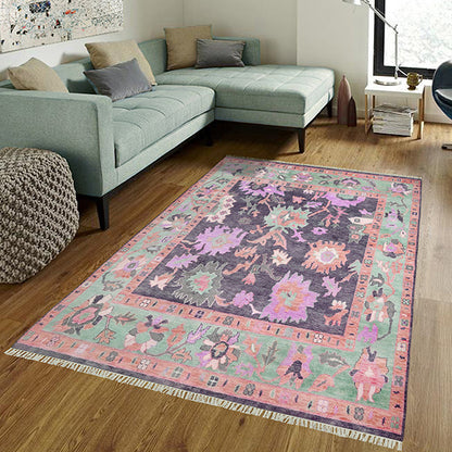 Eco Friendly Multicolor Farmhouse Handmade Wool Rug Z-57