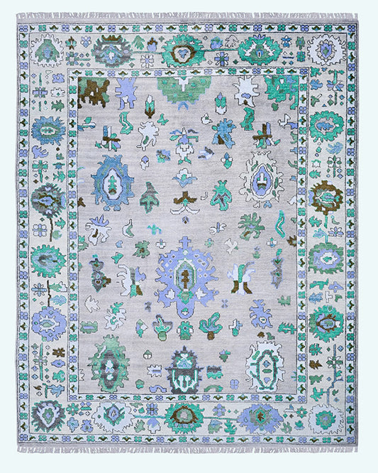 Eco Friendly Blue Farmhouse Handmade Wool Rug Z-59