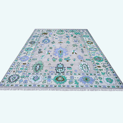 Eco Friendly Blue Farmhouse Handmade Wool Rug Z-59