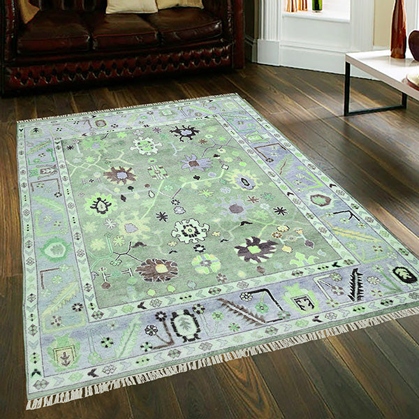 Eco Green Multicolor Farmhouse Beautiful Handmade Wool Rug Z-60