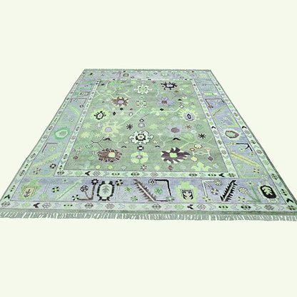 Eco Green Multicolor Farmhouse Beautiful Handmade Wool Rug Z-60