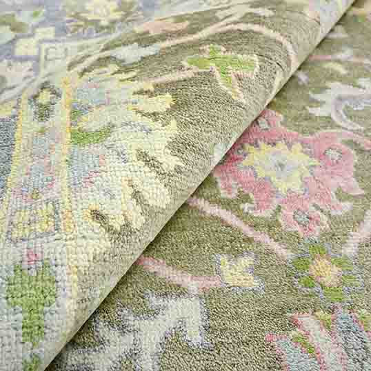 Green Farmhouse Beautiful Handmade Wool Rug Z-62