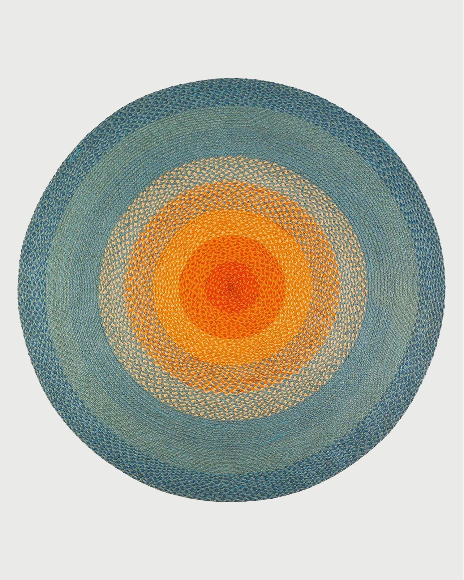 Orange Hand Braided Round Outdoor Cotton Rugs - Indian Rug Store