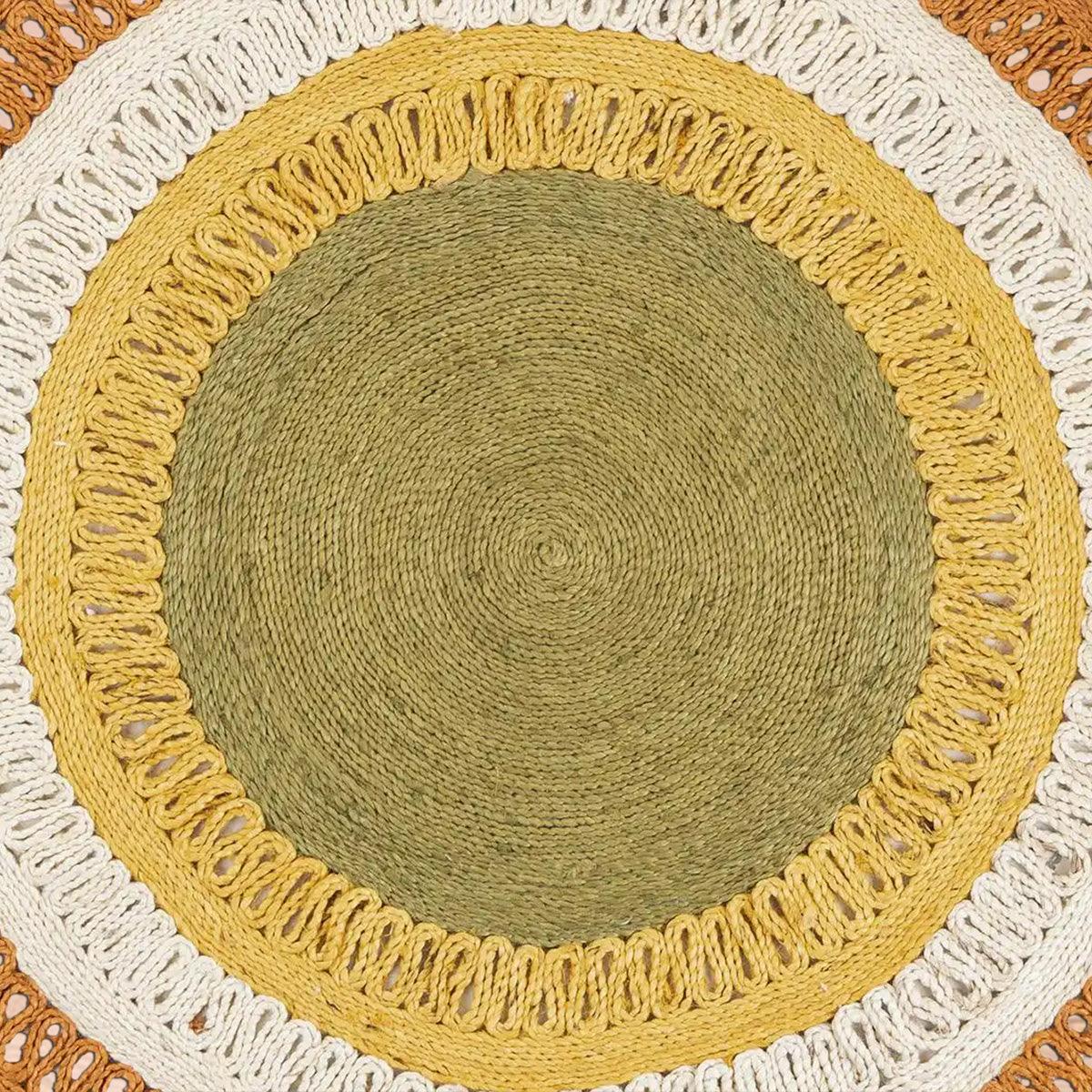 Multicolor Hand Braided Indoor Round Jute Rugs