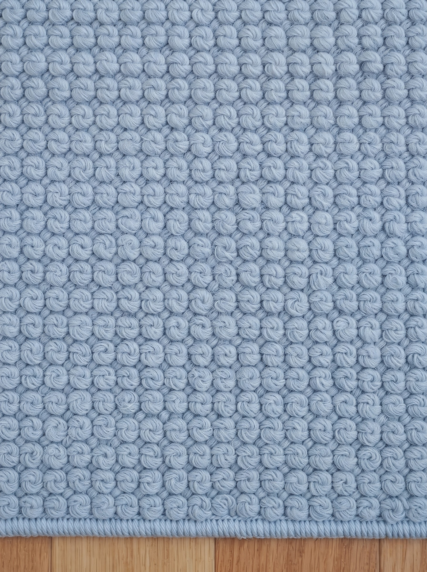 Powder Blue Wool Stair Treads Set, Pebble Non-Slip Carpet Mats, Coastal Farmhouse Rug