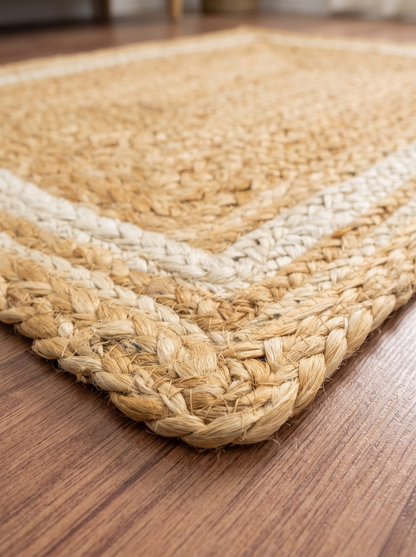 Handwoven Braided Jute Stair Treads Set – Boho Farmhouse Rug