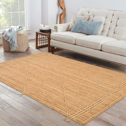 Alfombras de yute beige trenzadas a mano para interiores