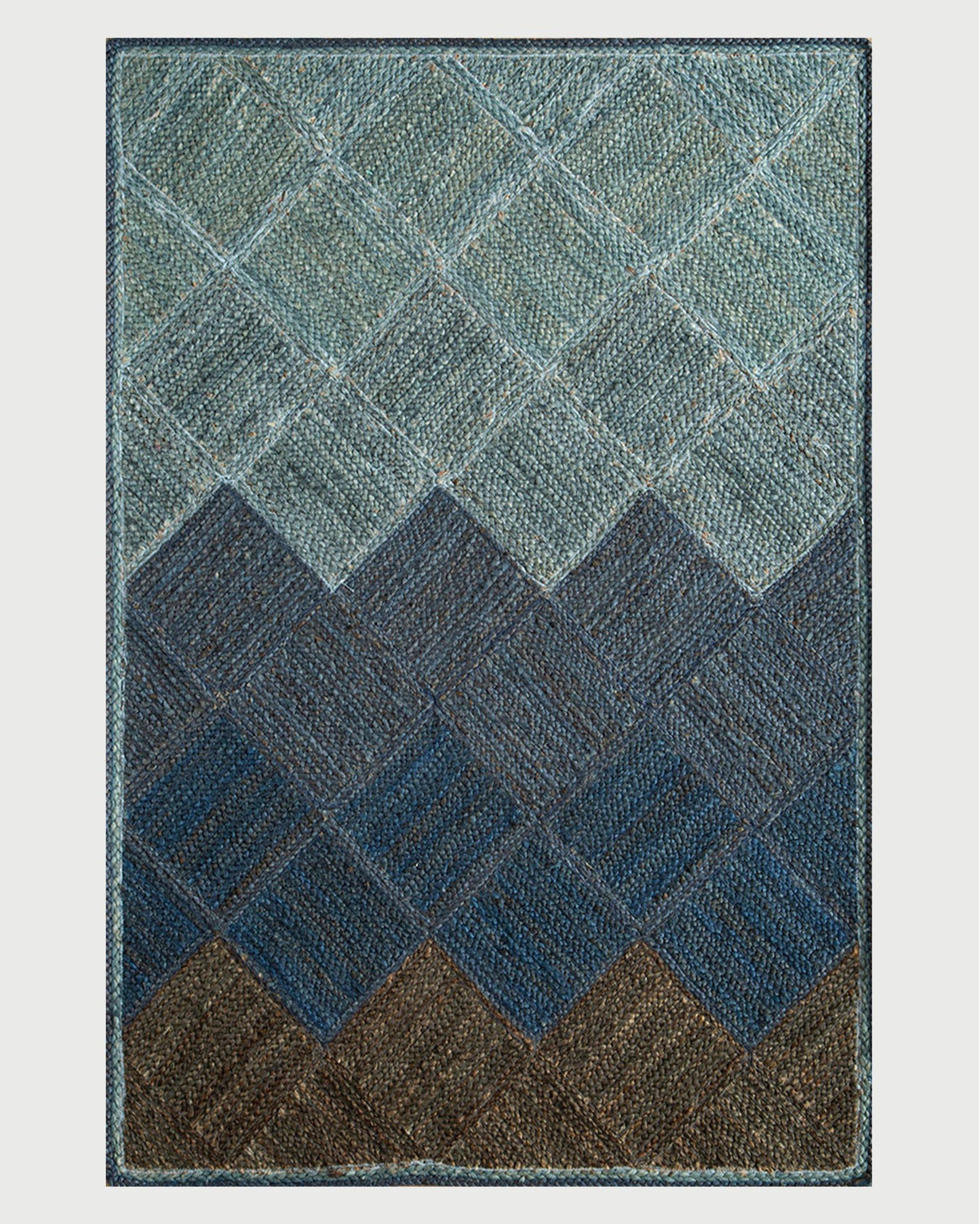 Hand Braided Farm House Blue Jute Rugs