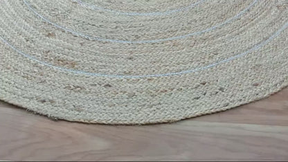 Round Hand Braided Beige Living Room Jute Rug